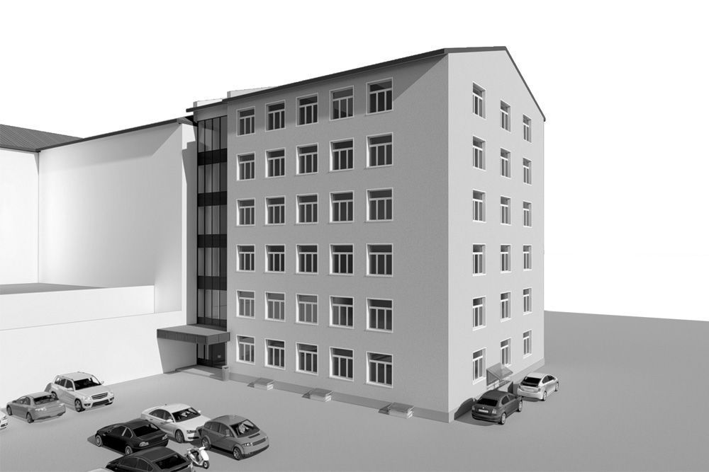 Обследование несущих и ограждающих конструкций, съемка фасада, инвентаризация здания, Покровский бульвар, д.3, строение 1Б